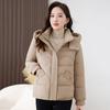 Women’s Short Windproof Thicken Warm Winter Jacket With Detachable Hood