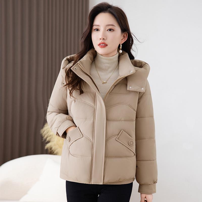 Women’s Short Windproof Thicken Warm Winter Jacket With Detachable Hood