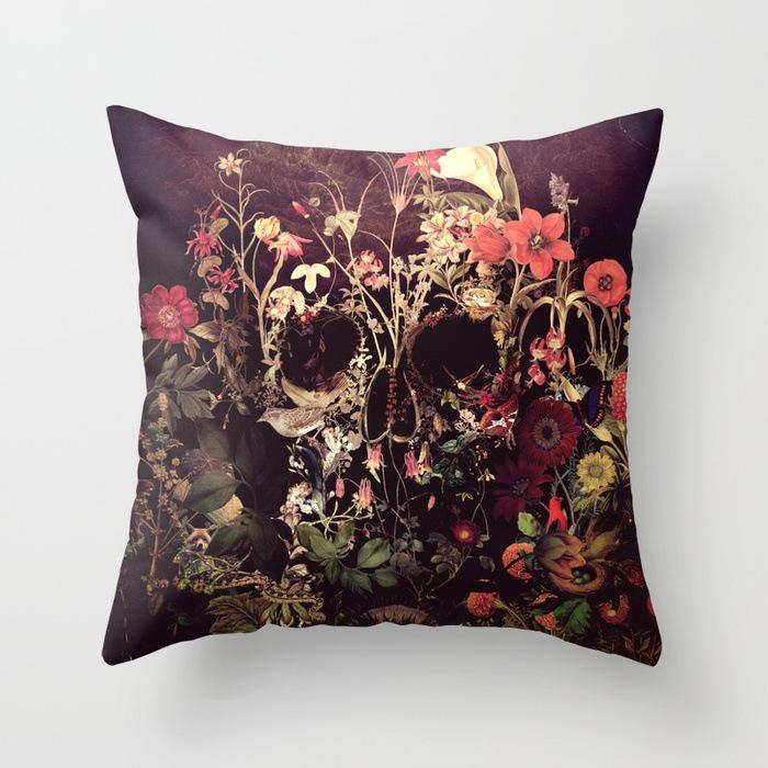 Halloween Skull Pillow Cover Funny Festival Pillow Cushion Line Pillow Cover Lazy