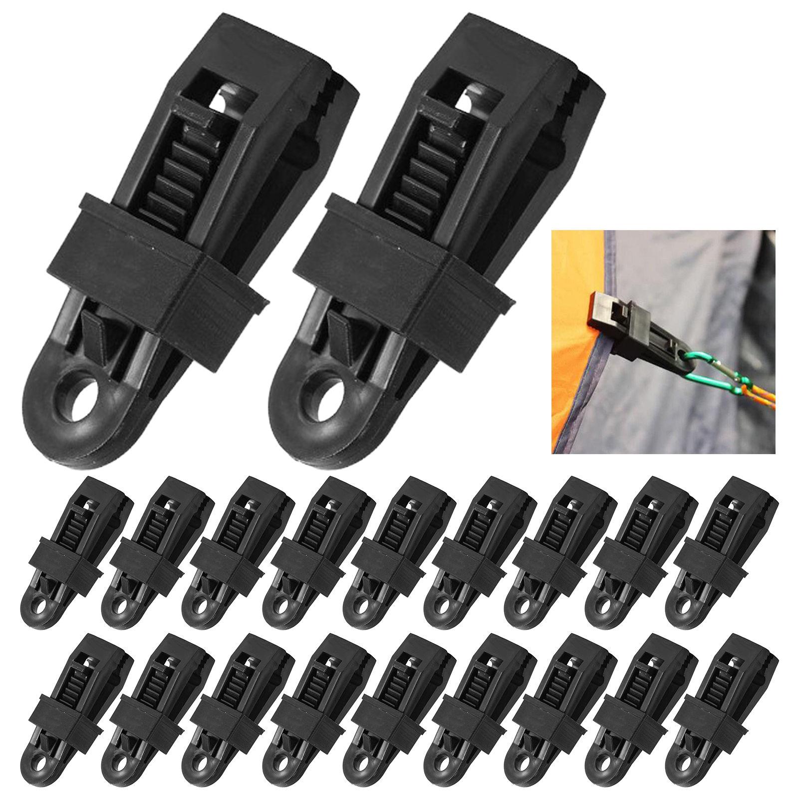 

20Pcs Tarp Clips Heavy Duty Lock Grip Clamps Pool Cover Tent Fasteners Holder Windproof for Canopy Awnings Outdoor Camping чёрный