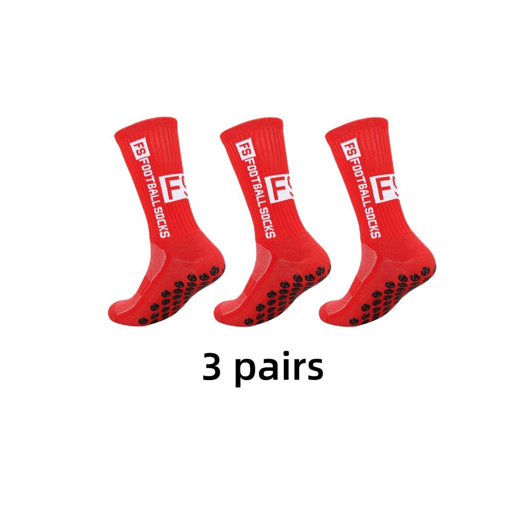 3 Pairs Non Slip Football Socks Mens Friction Gasket Tube Running Ice Snow Hiking Athletic Over Knee Stockings Basketball Socks