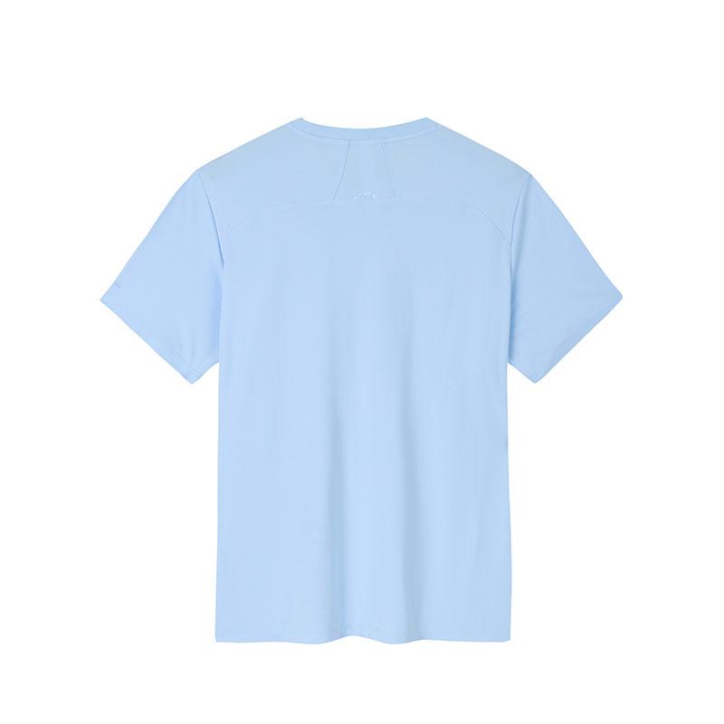 Anta Letter Round Neck Pullover Short Sleeve T-Shirt Unisex Tops Sky-Blue 172430101-3