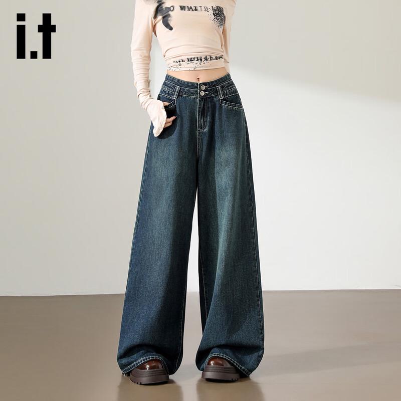 Izzue Women s Vintage High-Waist Wide-Leg Jeans L