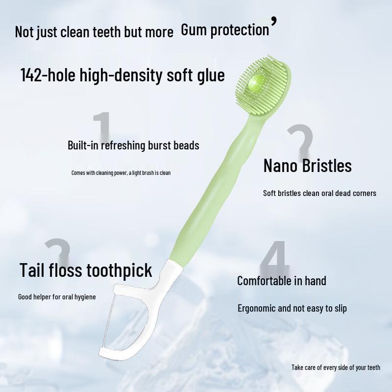 Jiemengzhe Nano Disposable Travel Toothbrushes, Soft Bristles, Mint Flavor, 8-Pack