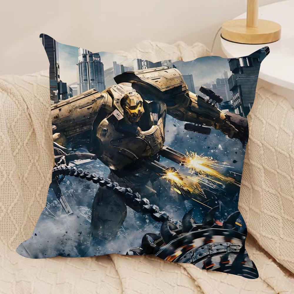 P-PacificS R-Rim Cushion Cover Silky Short Plush Double-Sided Printed Pillow Case for Sofa All Seasons Home Decor Gift