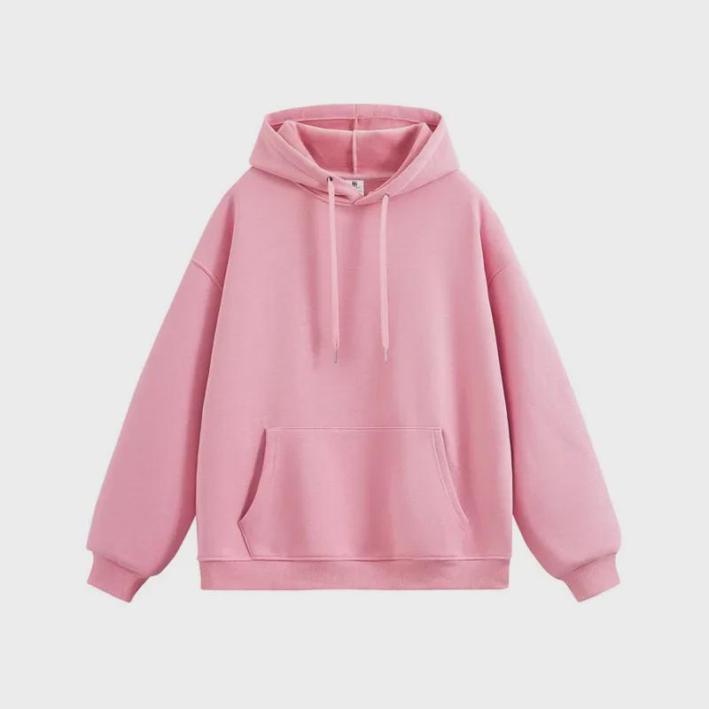 Women's Silver Fox Hooded Sweater: Autumn/Winter 450g Fleece, Long Sleeve, Casual Solid Color, Loose Fit