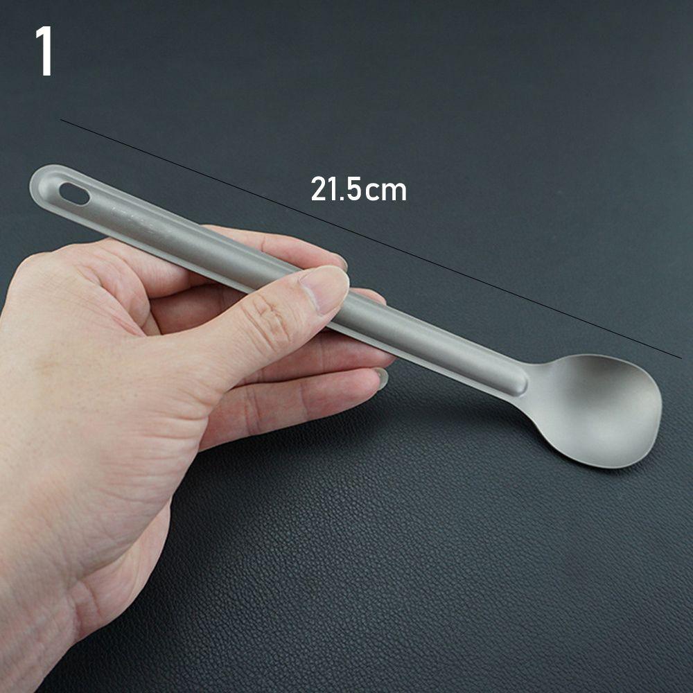 New Pure Portable Outdoor Picnic Accessories Titanium Cookware Cutlery Fork Long Handle Spoon