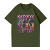 Damski casualowy modny top T-shirt z okrągłym dekoltem, krótkim rękawem i casualowym nadrukiem