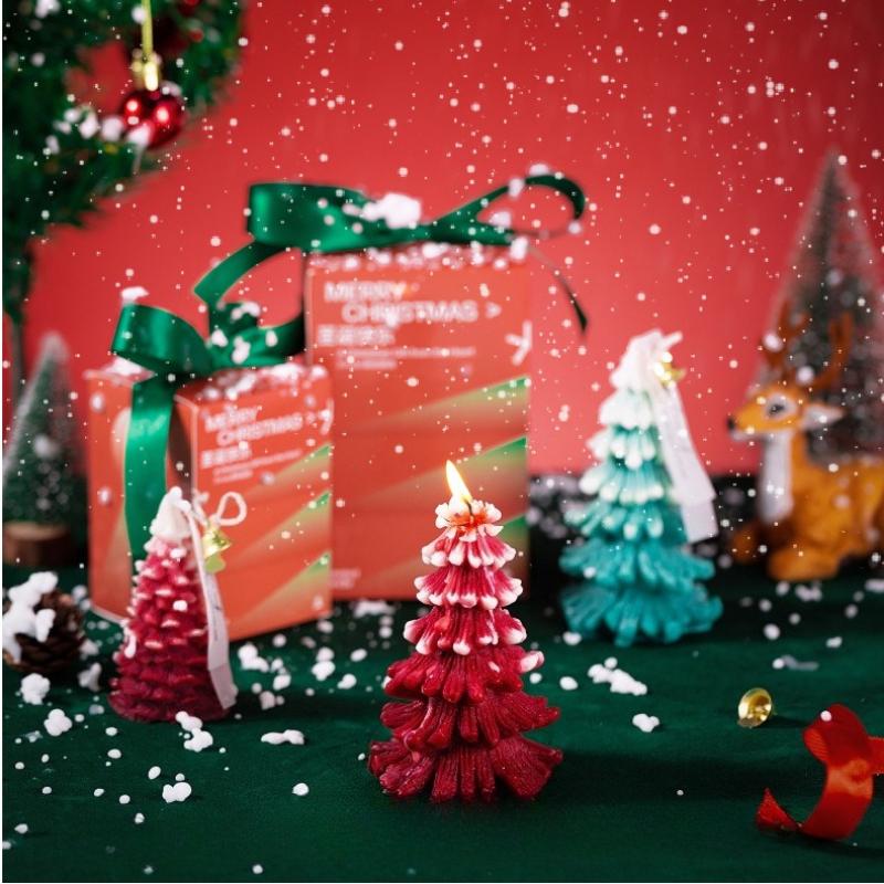 New Year Christmas Aromatherapy Candle Gift Christmas Tree Shaped Home Decoration Soy Wax Candles