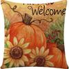 Thanksgiving Pumpkin Pillow Case Autumn Plant Flower Print Pillow Case Home Living Room Sofa Cushion Case