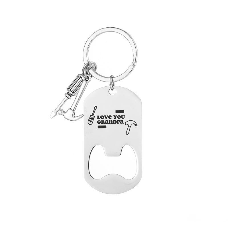 

Beer Bottle Opener Stainless Steel Keychain Can DIY Pendant Send To Boyfriend Fathers Day Gift Stainless Steel Keychain for Backpack Bag Pendant 3*5.5CM