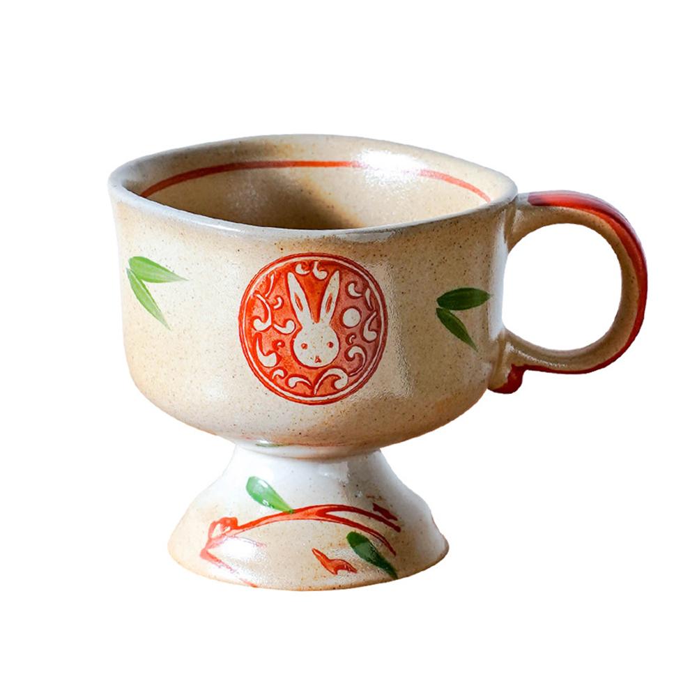 

Vintage ceramic cup, Middle aged style coffee cup with spoon, Handmade household tea cup, Coarse pottery mug, 225ml 201-300ml