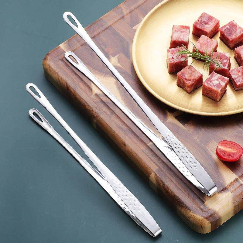 Stainless Steel Tongs Food Clip Korean-Style Barbecue Tongs Extended Stainless Steel Barbecue Kitchen Household Food Steak Korean