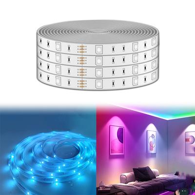 Flexible Strip Light 24V Power Supply Pool Side Lights Self Adhesive Music Sync LED Strip Lights for Stairs Patio Pathway Decor