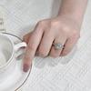 European & American Style Micro-Inlaid Zircon Square Diamond Women's Wedding Ring