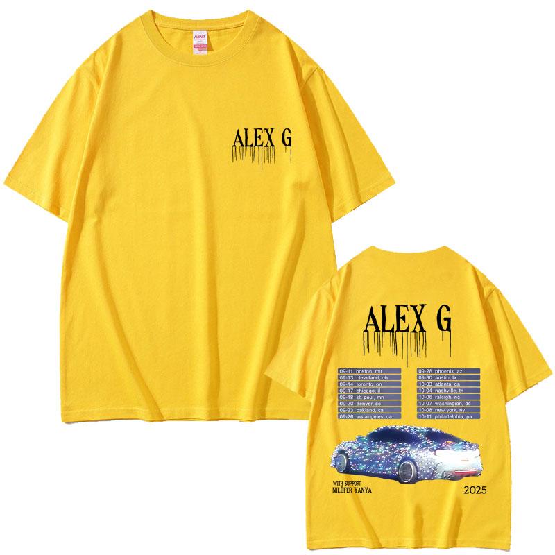 Singer Alex G Tour 2025 T-shirt Summer Men Women Cotton Casual Crewneck T Shirts Male Fashion Oversized Short Sleeve T-shirts