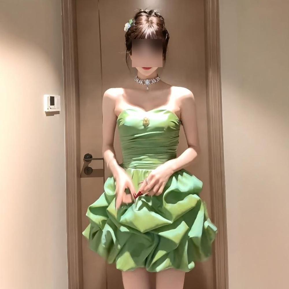 French stunning high-end exquisite dress, high-end sense, super good-looking tube top waist tutu skirt 2025 summer