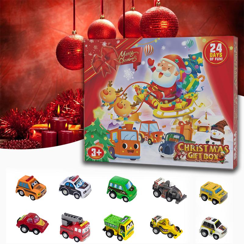 Advent Calendar Christmas Boxs 24 Days Car Set Kids Early Education Gift Toys