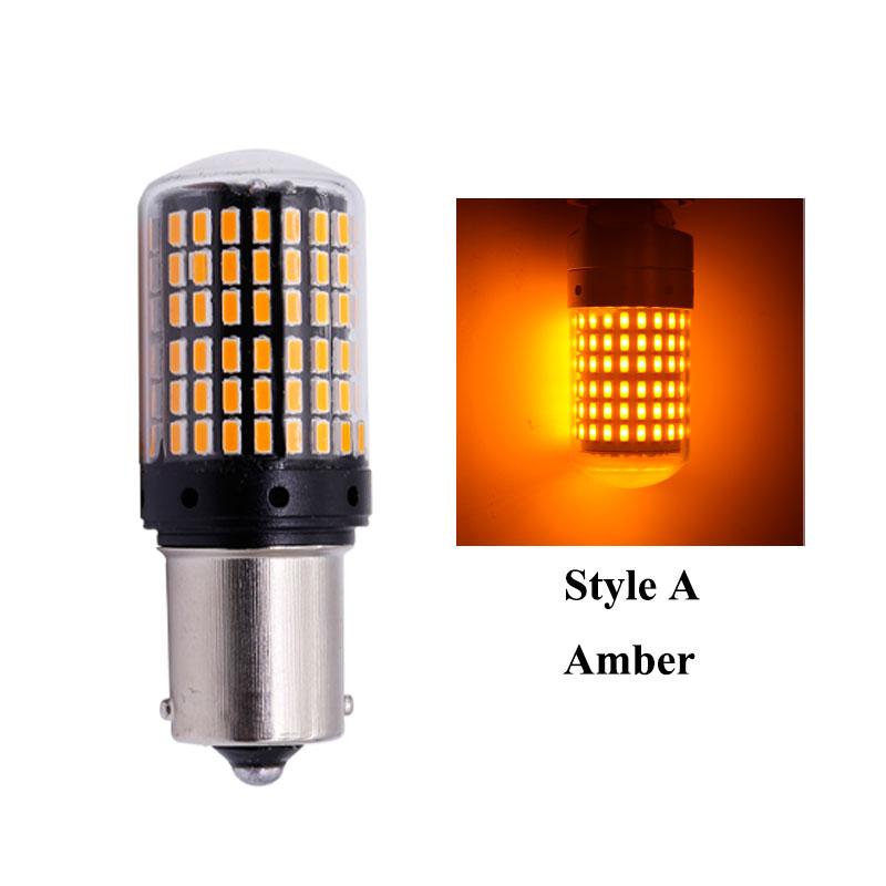 RXZ 1pc CanBus p21w py21w T20 LED W21W W21/5W 7440 T443 led S25 1156 BA15S BAU15S Bulbs 3014 144smd car Turn Signal Lights