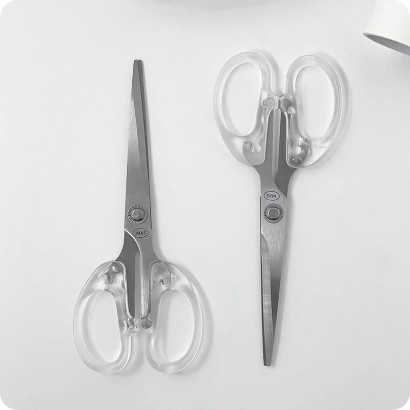 Transparent Minimalist Stainless Steel DIY Scissors for Students and Art Projects