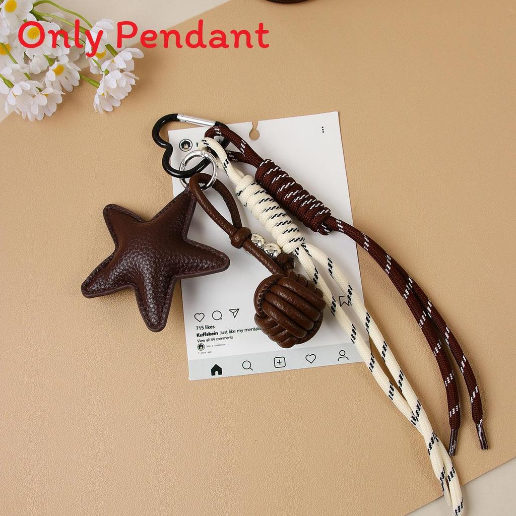 Pu Star Keychain Bag Pendant With Handcrafted Rope For Fashion Accessories
