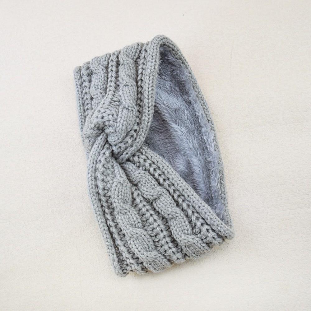 Fleece Lining Winter Headbands Wide Edge Hair Band Fashion Knitted Headbands  Hair Accessories