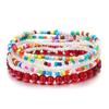 Conjunto de Pulseiras de Contas de Arroz Boho para Mulheres Multicamadas Tecidas à Mão Pulseira de Contas de Cristal Joias para Festa de Verão Presentes de Amizade