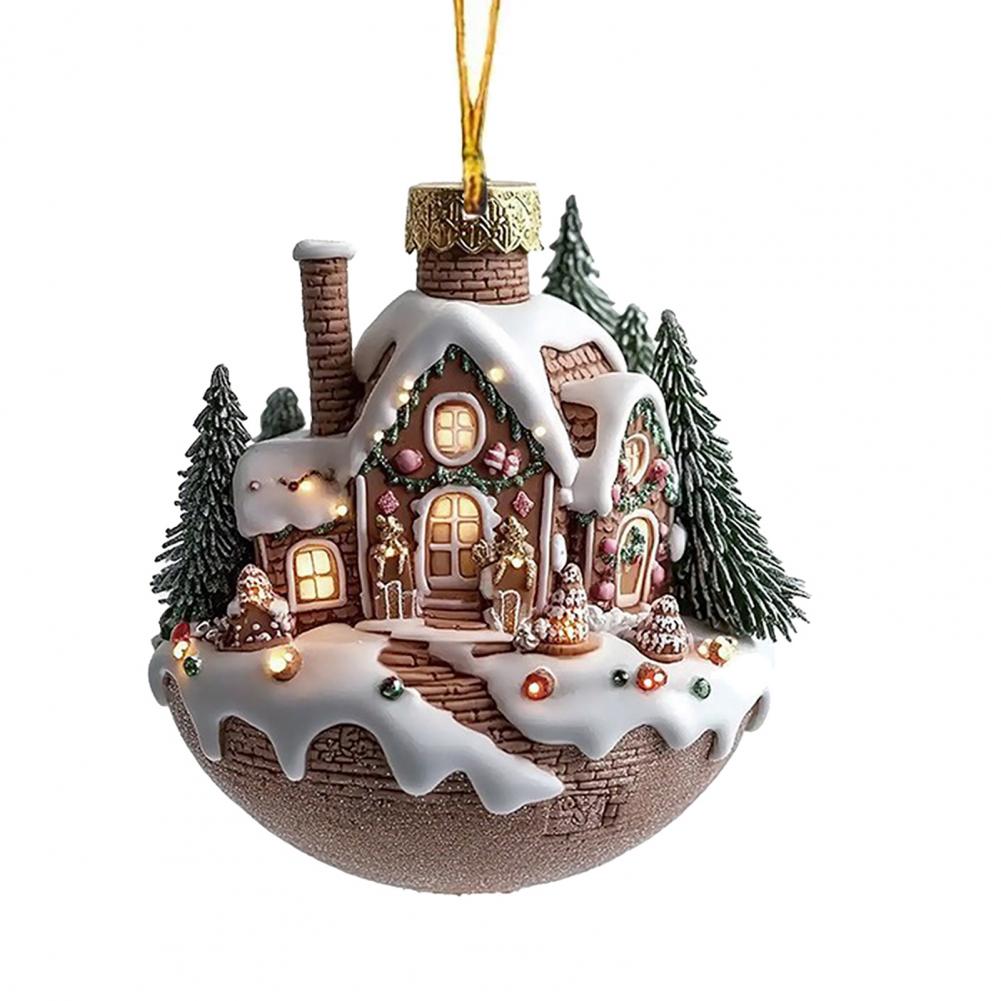 Christmas Tree Decorations Christmas Ornaments for Parents Gingerbread House Christmas Tree Ornament Acrylic Snow for Backpack