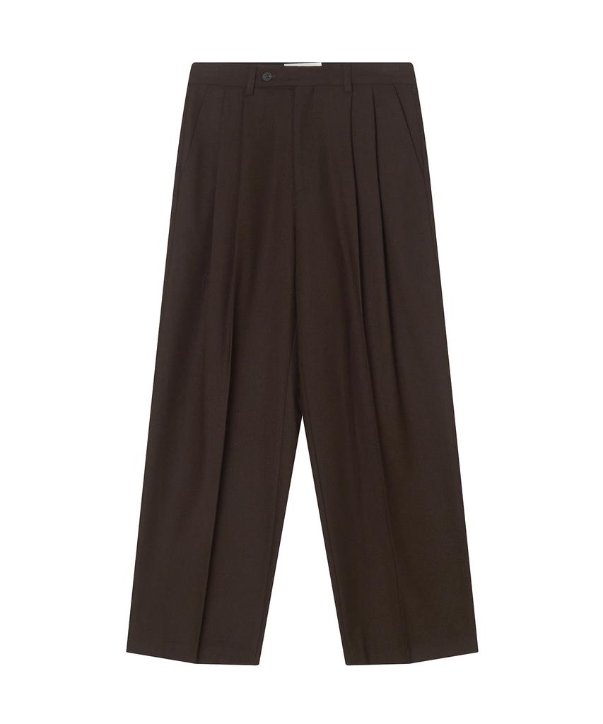 Meibeoyu Flat Pintuck Slacks _ Brown