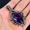 Amethyst Pendant, Gemstone  999 Copper Wire Wrapped Jewelry Pendant, Handmade Jewelry Birthstone Pendant, Gift For Him