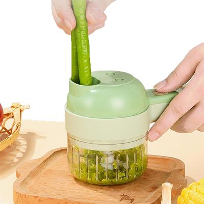 4in1 Electric Vegetable Cutter Set Handheld Wireless Electric Garlic Masher Food Chopper Meat Grinder Machine Food Peel Slice