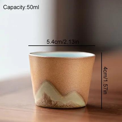 50ml/55ml Hand drawn mountain shape teacup Retro Ceramic Tea cup Kung Fu Tea Set Coffee Cup Small Water Cup Porcelain Teaware