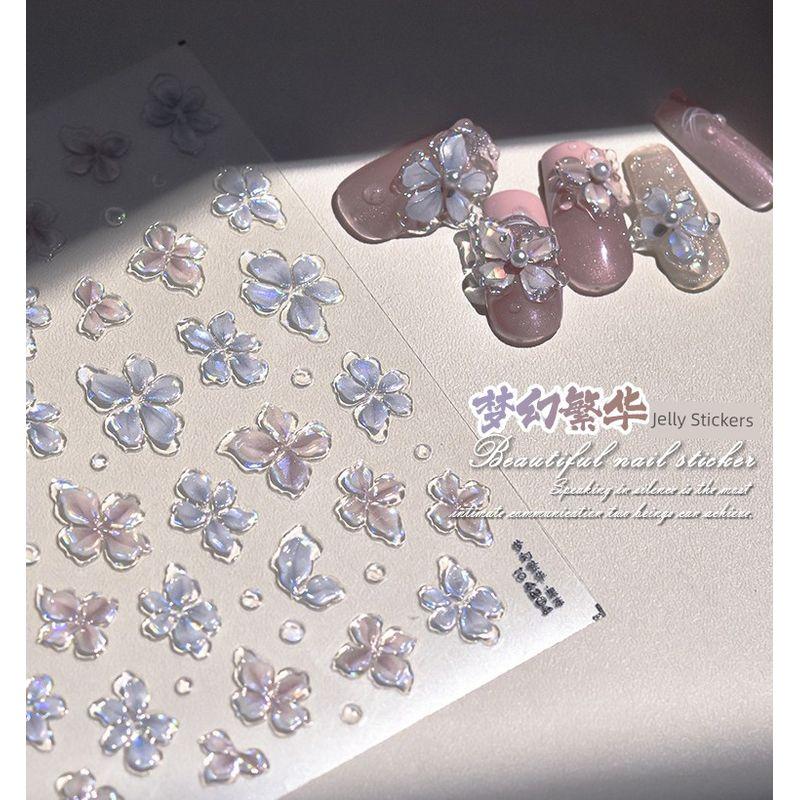 

Хрустальные наклейки для ногтей в виде цветов Четырехлепестковый цветок Рельеф Фея Ракушка Свет Мечта Ледяной цветок Трехмерные 3D Наклейки для ногтей [Dream Prosperity -4204]]
