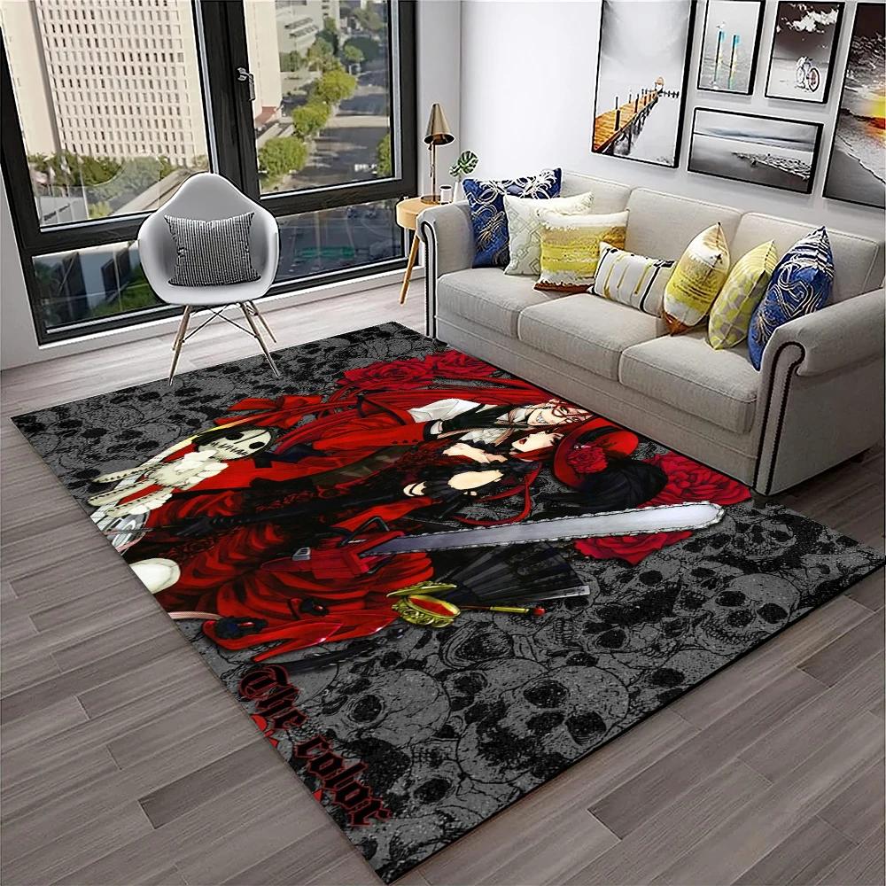 3D Anime Black Butler Cartoon Carpet Rug for Home Living Room Bedroom Sofa Doormat Decor,kids play Area Rug Non-slip Floor Mat