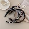 3CM Fashion Women's Leopard Print Synthetic Leather Headband with Sponge Padding Lady Girls Daily Hair Hoop Accessories