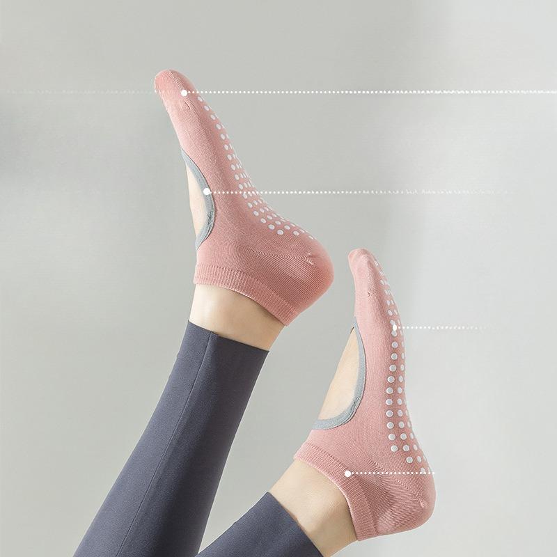 Yoga Socks, Women's Boat Socks, Summer Thin Pure Cotton Fitness Dance Silicone Anti-slip Sports Socks, Professional Pilates Socks