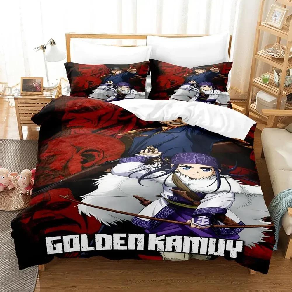 

Comforter 3D Print Anime Golden Kamuy Bedding Set Single Twin Full Queen King Size Bed Set Aldult Kid Bedroom s Comforter (quilt)-EU Single(135*200cm)3pcs