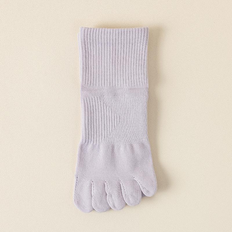 Zehensocken, Damen Kurzsocken, Dünne Baumwollsocken für Frühling und Sommer, Wadenlange Socken, Atmungsaktive Zehensocken, Nahtlose Fünf-Zehen-Socken 1 pair violett