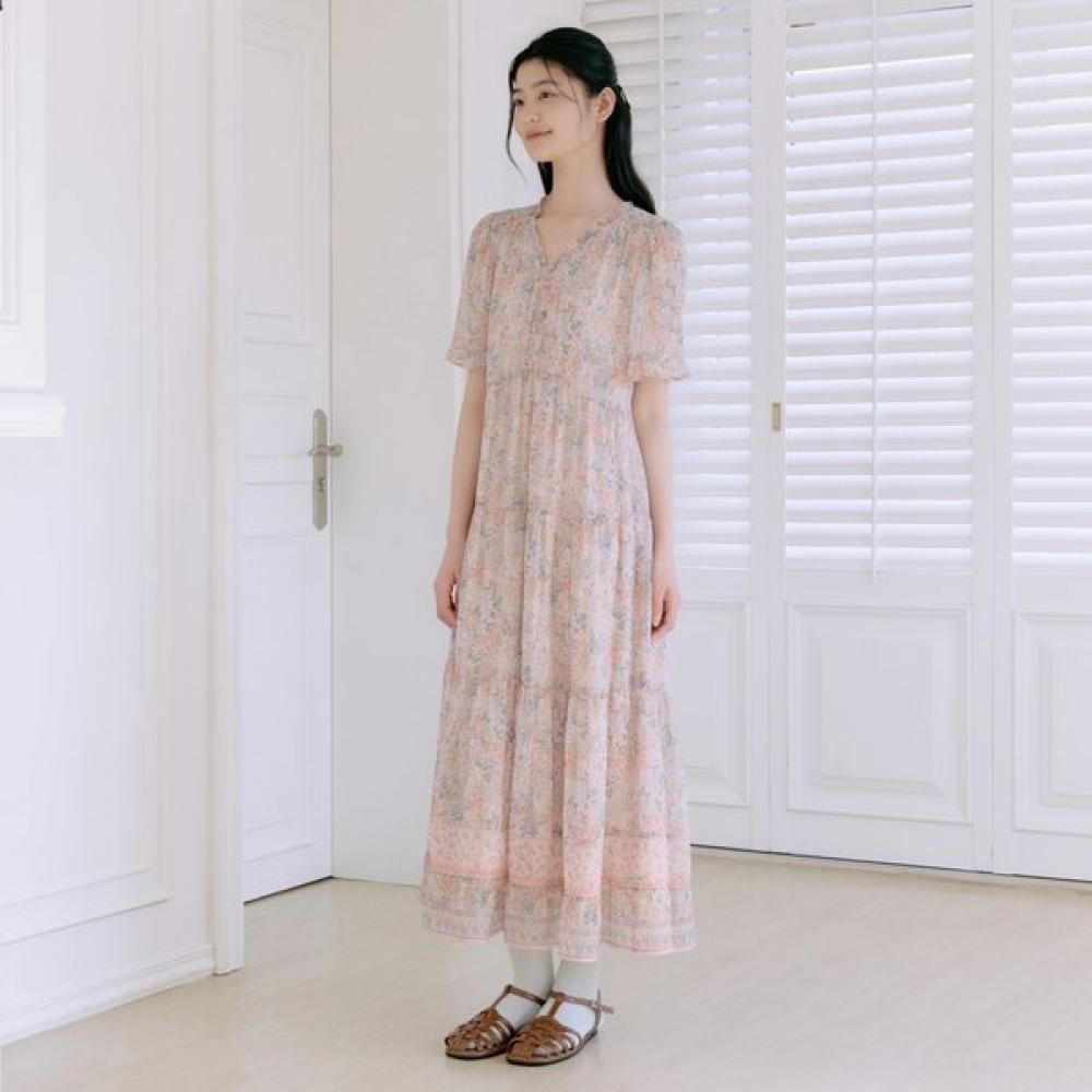 Thursday Island Women Flower Border Mix Frill Dress T264mop245w