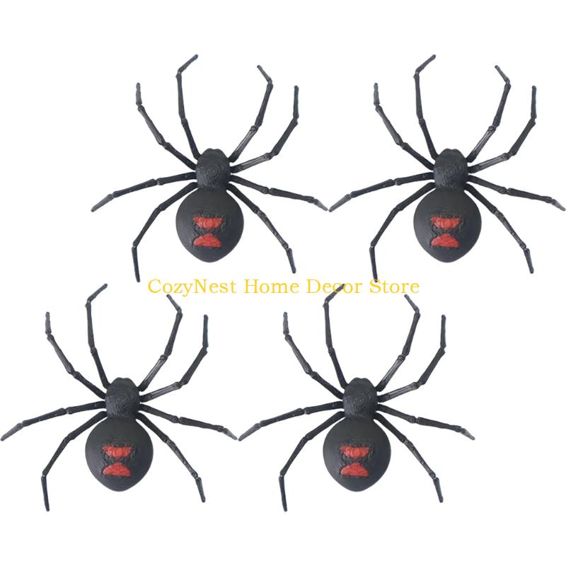 92MF Halloween Funny Scary Realistic Spiders Refrigerator Magnets Ornament For Adults