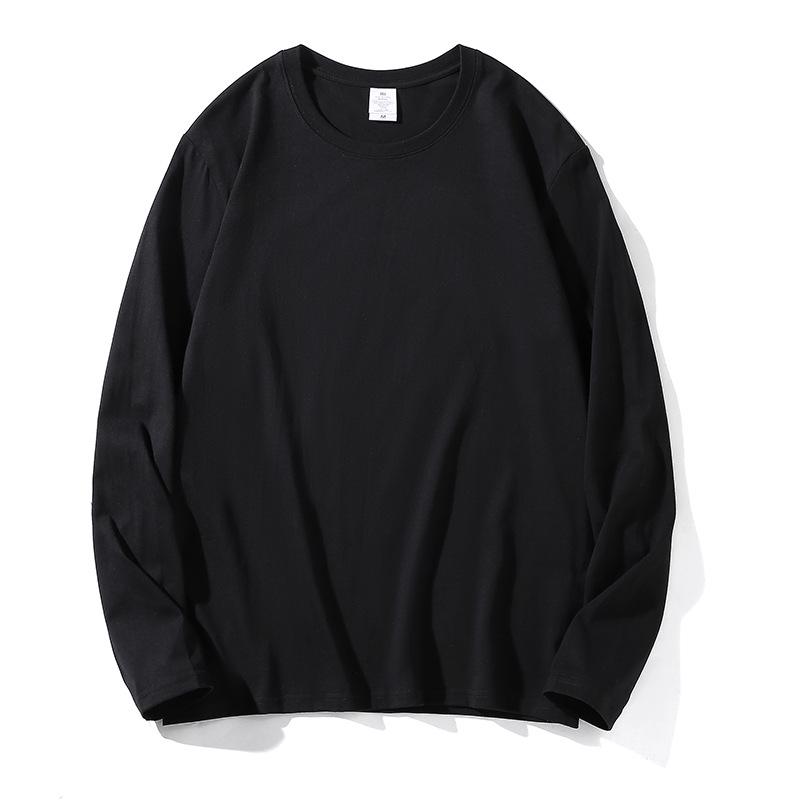 Men's Heavyweight 220g Cotton Long Sleeve Crew Neck T-Shirt, Available In 24 Solid Colors