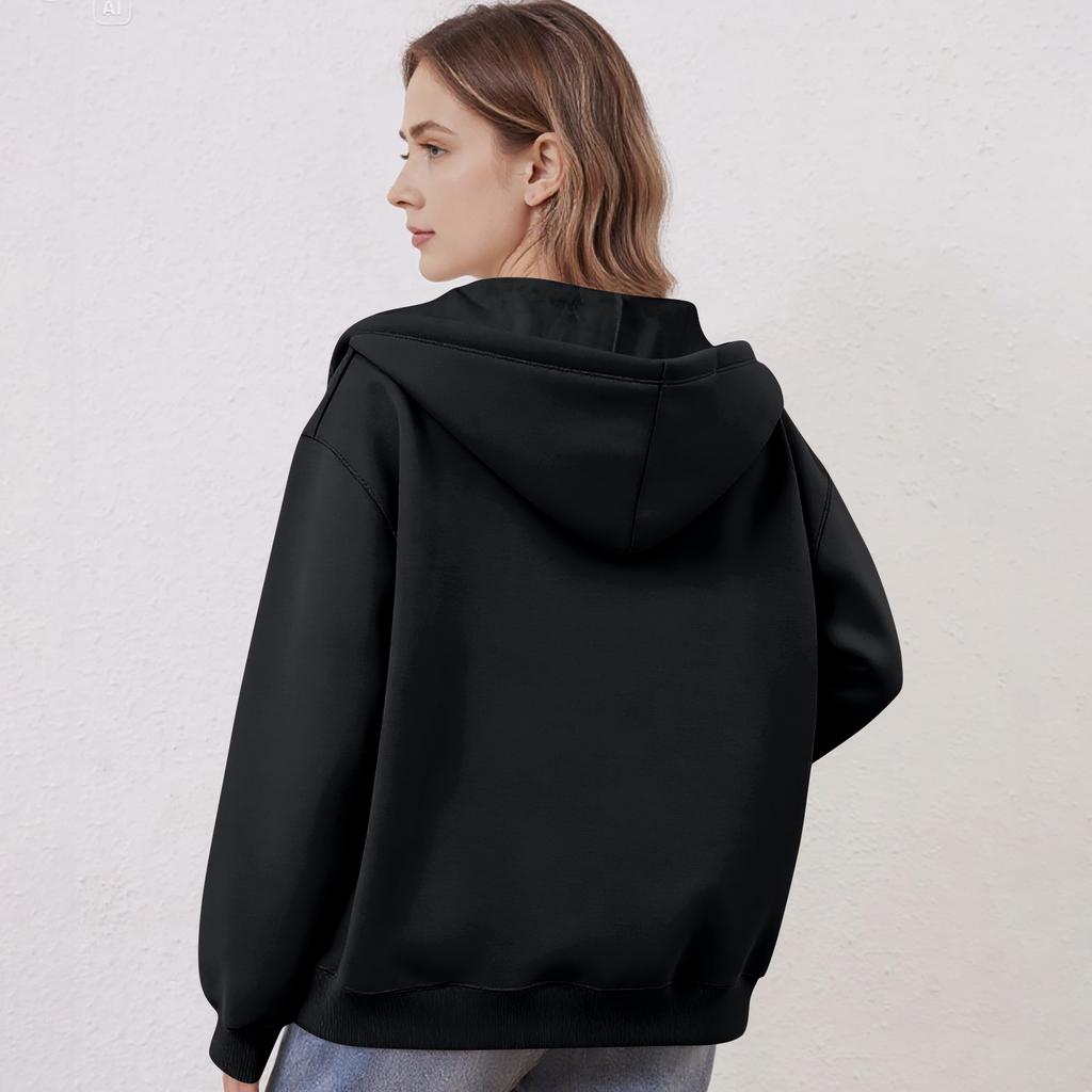 Women's Off Shoulder Zipper Hoodie Sweatshirt  Fashion Clothing Casual Jacket