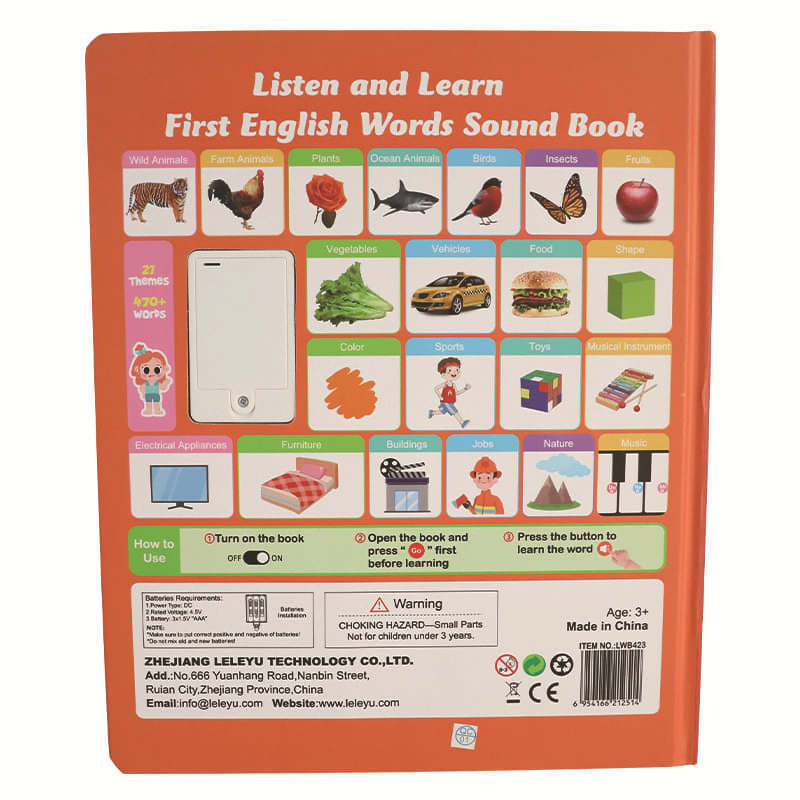 Englisches Lernbuch für Kinder für die Früherziehung und sensorische Entwicklung