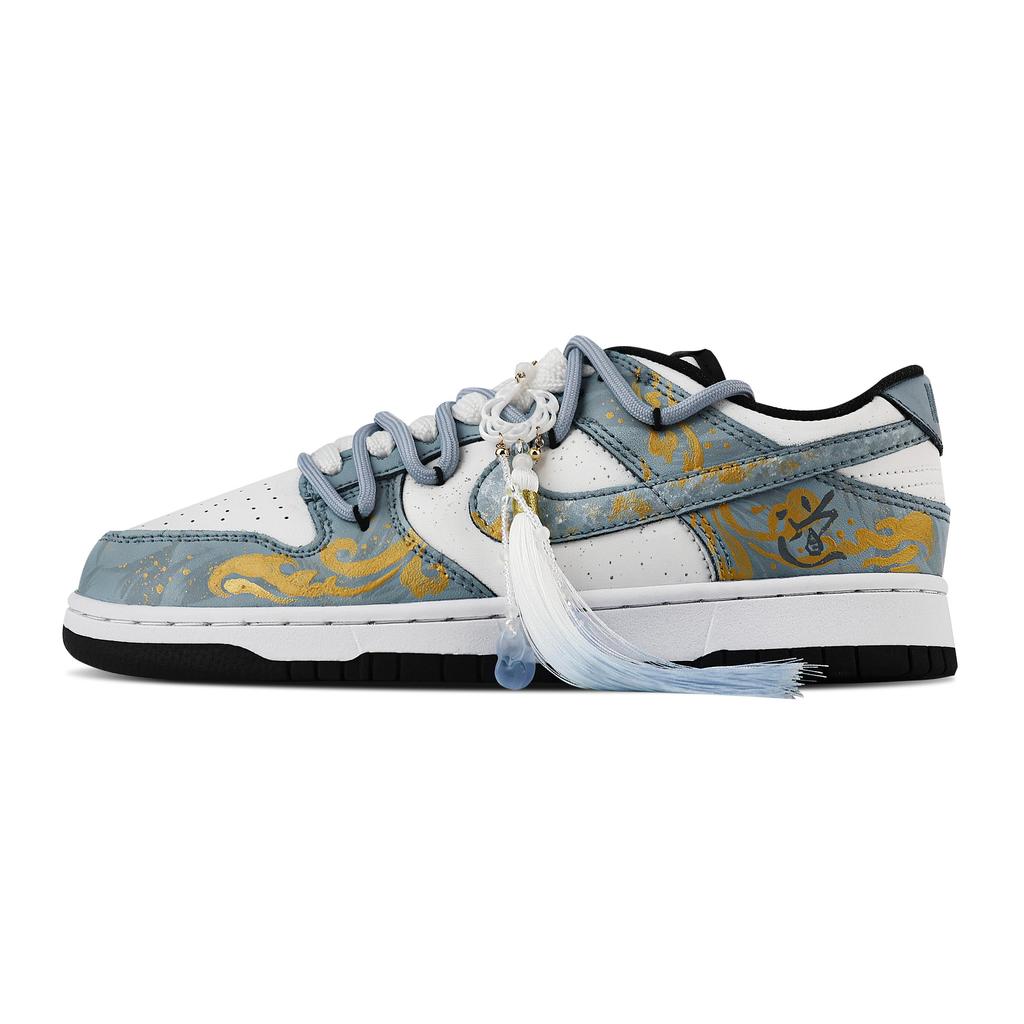 Nike Dunk Auspicious Cloud Path, Heart Box Slip Resistant Abrasion Resistant Low top Skateboard Shoes Unisex DD1391-100(Team529--)