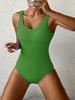 2024 European & American Multi-Color Candy One-Piece Women's Swimsuit In New Wrinkled Fabric