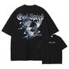Killua Zoldyck God Speed Lightning Double Sided Print T-shirt Washed Oversized Casual Streetwear Tee For Hunter X Hunter Fans