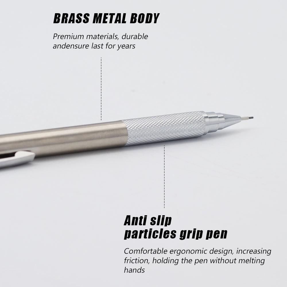 Metal Body Deep Hole Marking Pencil 2.0mm Automatic Pencil  Engineer Drafting