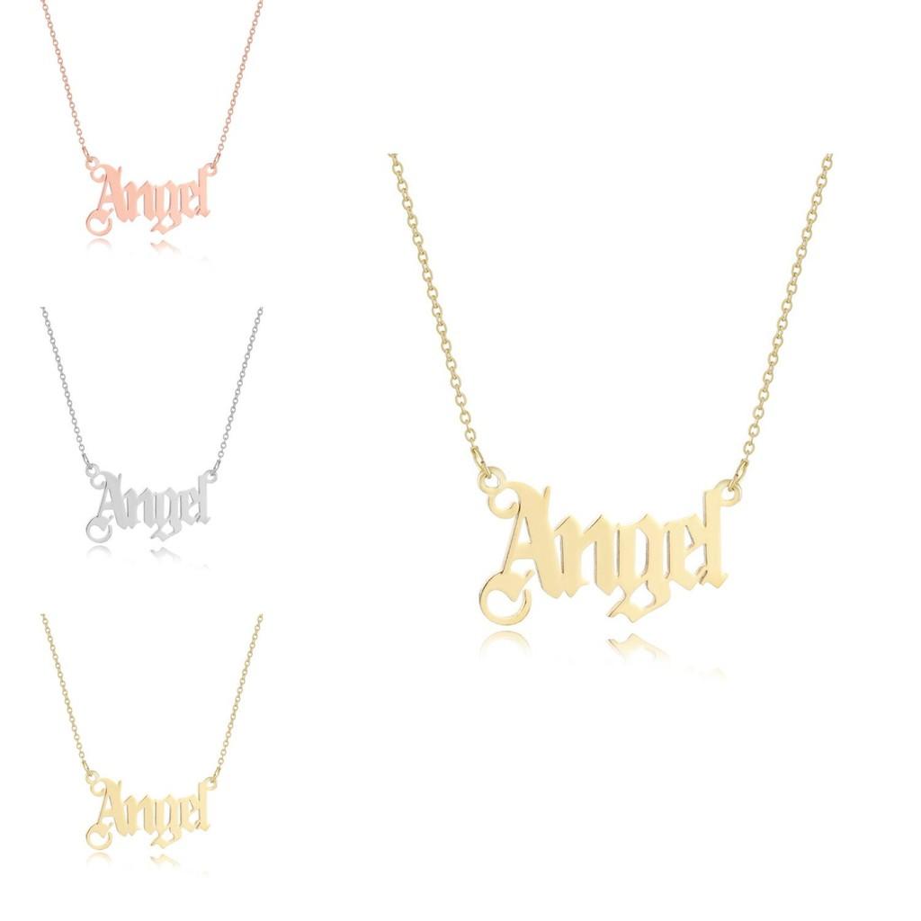 Stylish Silver Angel Letter Necklace For Women With Trendy Minimalist Design