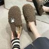 Lamb Wool Shoes Women's Autumn New Retro Flat Casual Beanie Shoes Women