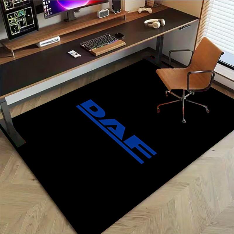 1pc DAF Home Office, Durable Polyester Floor Mat with Easy, Office Decor, Urban Style, Nonslip Backing